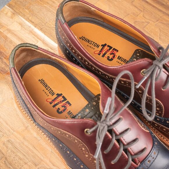 Johnston & Murphy Men's Upton 175th Anniv Leather Wingtip Brogue Oxfords Mens 13 - Picture 6 of 9